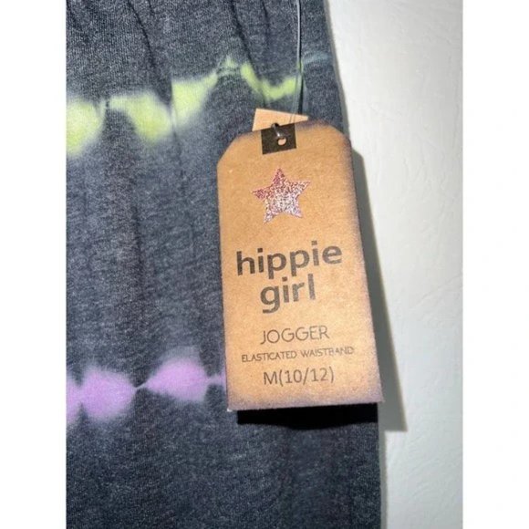 Hippie Girl Tie Dye Colorful Striped Jogger Pants - Picture 2 of 2